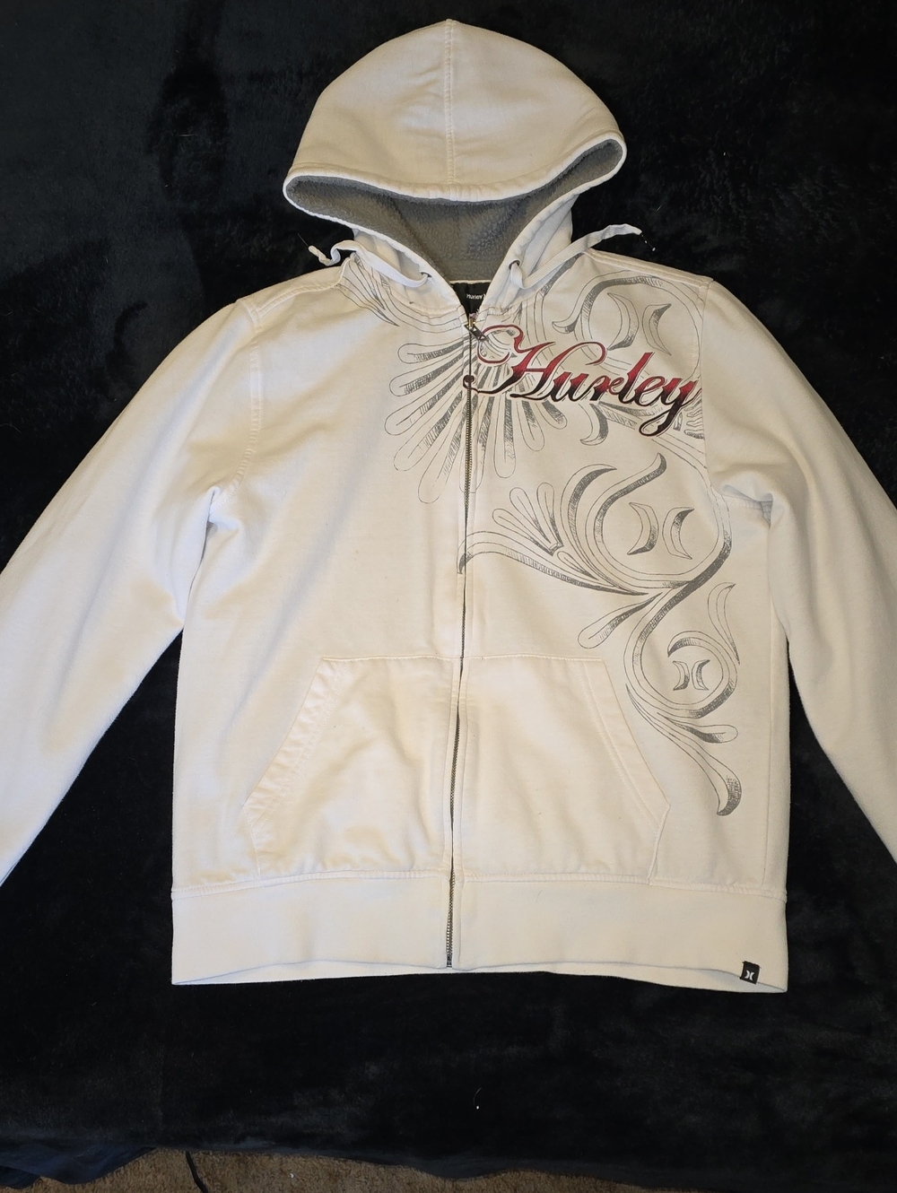 Vintage Early 2000s (Y2K) Hurley International Full-Zip Hoodie!